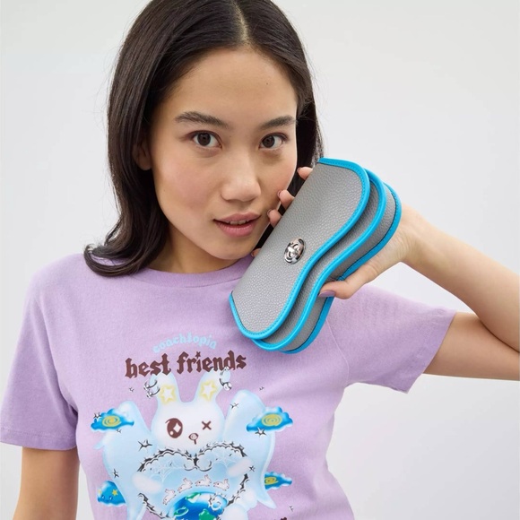 Wavy Double Pouch Bag In Coachtopia Leather - Picture 9 of 11